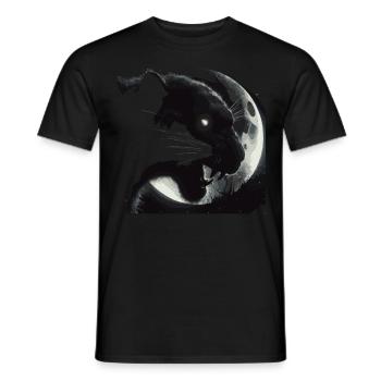 Schwarzer Panther Kopf im Mondlicht - Männer T-Shirt - Schwarz - Vorne - AI Model Male 178 light (178cm)