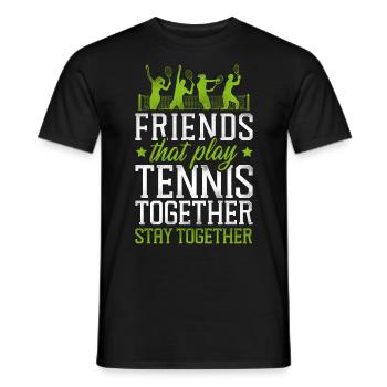 Drôle de joueur de tennis raquette amis - T-shirt homme - noir - Devant - AI Model Male 178 light (178cm)