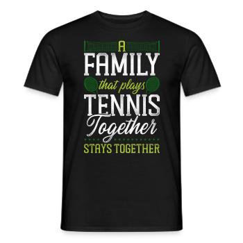 drôle de joueur de tennis raquette famille - T-shirt homme - noir - Devant - AI Model Male 178 light (178cm)