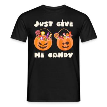 Halloween Kostüm JUST GIVE ME CANDY Halloween - Männer T-Shirt - Schwarz - Vorne - AI Model Male 178 light (178cm)