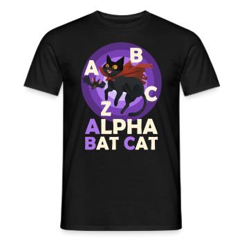 Halloween Kostüm ALPHA BAT CAT Lustiges Alphabet - Männer T-Shirt - Schwarz - Vorne - AI Model Male 178 light (178cm)