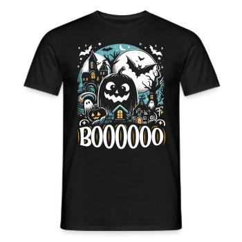 Costume d’Halloween Enfants BOOOOO Drôle Halloween - T-shirt homme - noir - Devant - AI Model Male 178 light (178cm)
