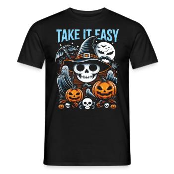 Costume d’Halloween Enfants TAKE IT EASY Fun - T-shirt homme - noir - Devant - AI Model Male 178 light (178cm)