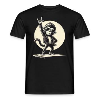 Rock, Rocker, Musique rock, Heavy metal, Rock Hand - T-shirt homme - noir - Devant - AI Model Male 178 light (178cm)