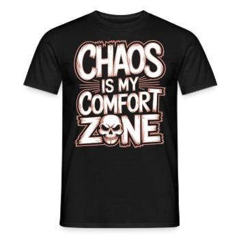 Chaos: Meine Komfortzone - Männer T-Shirt - Schwarz - Vorne - AI Model Male 178 light (178cm)