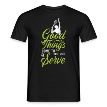 Drôle de joueur de tennis raquette bon - T-shirt homme - noir - Devant - AI Model Male 178 light (178cm)