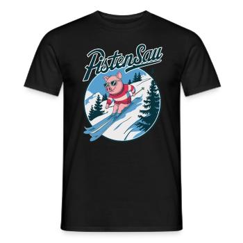 Pistensau - Männer T-Shirt - Schwarz - Vorne - AI Model Male 178 light (178cm)