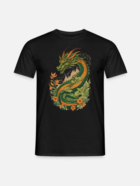 Mystical Garden of Dragons - Men's T-Shirt - black