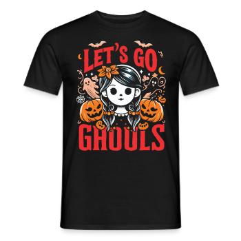 Halloween Costume LET'S GO GHOULS Funny - Men's T-Shirt - black - Front - AI Model Male 178 light (178cm)