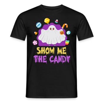 Fête d’Halloween SHOW ME CANDY Costume d’Halloween - T-shirt homme - noir - Devant - AI Model Male 178 light (178cm)