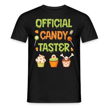 Halloween DÉGUSTATEUR OFFICIEL DE BONBONS Drôle Halloween - T-shirt homme - noir - Devant - AI Model Male 178 light (178cm)