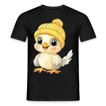 Chicken Cute Baby Kids Animal Chick Cartoon - Men's T-Shirt - black - Front - AI Model Male 178 light (178cm)