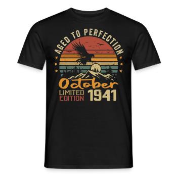 Vintage Octobre 1941 - Cadeau Rétro Octobre 1941 - T-shirt homme - noir - Devant - AI Model Male 178 light (178cm)