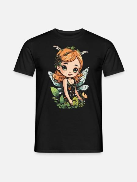 Blooming Forest Fairy – Sweet Nature Spirit - Men's T-Shirt - black