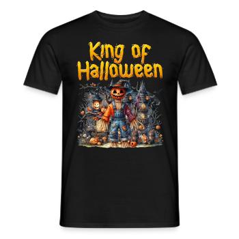 Halloween Kids KING OF HALLOWEEN Funny - Men's T-Shirt - black - Front - AI Model Male 178 light (178cm)