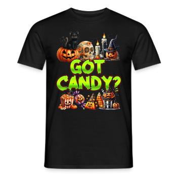 Les enfants de la fête d’Halloween VOUS AVEZ DES BONBONS ? Amusement - T-shirt homme - noir - Devant - AI Model Male 178 light (178cm)