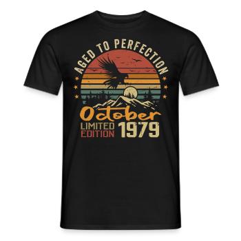 Vintage October 1979 - October 1979 Retro Gift - Men's T-Shirt - black - Front - AI Model Male 178 light (178cm)