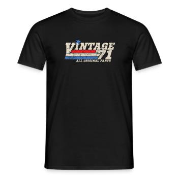 1971 Birthday Vintage All Original Parts No II - Men's T-Shirt - black - Front - AI Model Male 178 light (178cm)