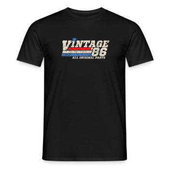 1986 Birthday Vintage All Original Parts No II - Men's T-Shirt - black - Front - AI Model Male 178 light (178cm)