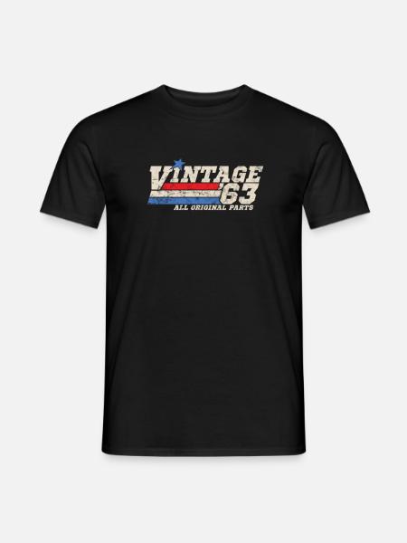 1963 Birthday Vintage All Original Parts No II - Men's T-Shirt - black