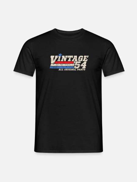 1954 Birthday Vintage All Original Parts No II - Men's T-Shirt - black