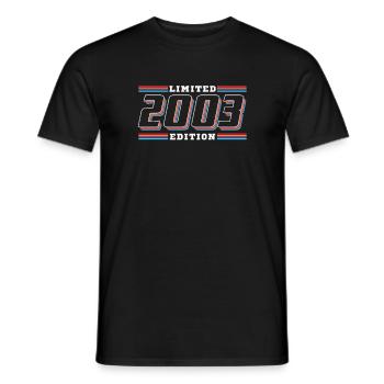 2003 Anniversaire Edition Limitée 80s - T-shirt homme - noir - Devant - AI Model Male 178 light (178cm)