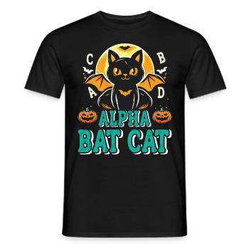 Halloween Enfants ALPHA BAT CHAT Drôle Halloween - T-shirt homme - noir - Devant - AI Model Male 178 light (178cm)