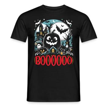 Costume d’Halloween Enfants BOOOOO Drôle Halloween - T-shirt homme - noir - Devant - AI Model Male 178 light (178cm)