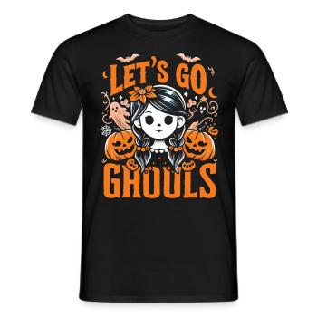 Halloween Costume LET'S GO GHOULS Funny - Men's T-Shirt - black - Front - AI Model Male 178 light (178cm)