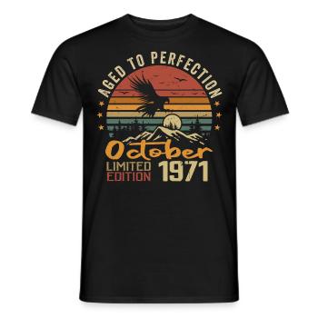 Vintage Octobre 1971 - Cadeau Rétro Octobre 1971 - T-shirt homme - noir - Devant - AI Model Male 178 light (178cm)
