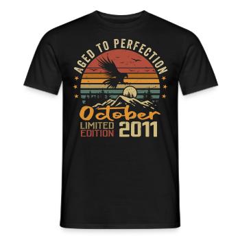 Vintage October 2011 - October 2011 Retro Gift - Men's T-Shirt - black - Front - AI Model Male 178 light (178cm)
