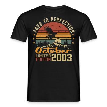 Vintage October 2003 - October 2003 Retro Gift - Men's T-Shirt - black - Front - AI Model Male 178 light (178cm)