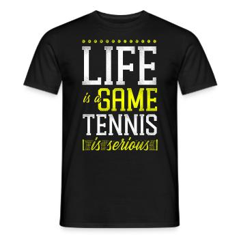 Drôle de joueur de tennis raquette la vie est - T-shirt homme - noir - Devant - AI Model Male 178 light (178cm)
