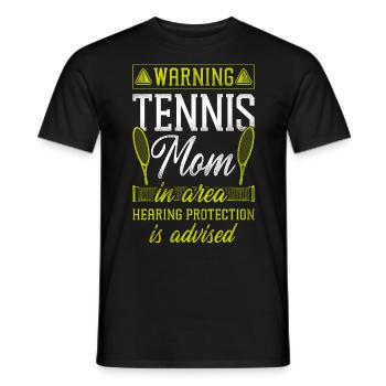 Funny Tennis Player Racket Mom - Men's T-Shirt - black - Front - AI Model Male 178 light (178cm)