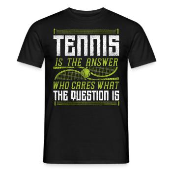 Drôle de joueur de tennis Raquette Tennis - T-shirt homme - noir - Devant - AI Model Male 178 light (178cm)