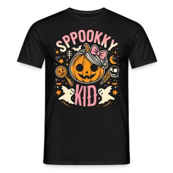 Costume d’Halloween SPOOKY KID Drôle Halloween - T-shirt homme - noir - Devant - AI Model Male 178 light (178cm)