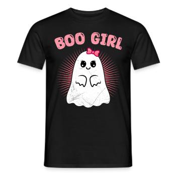 Halloween Costume Kids BOO GIRL Funny - Men's T-Shirt - black - Front - AI Model Male 178 light (178cm)
