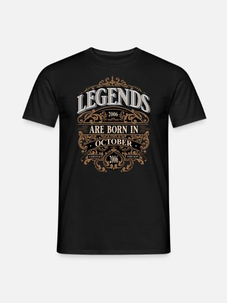 2006 Oktober Geboren Geburtstag Geburtsjahr - Männer T-Shirt - Schwarz
