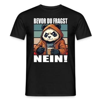 Avant de demander Aucun drôle de dicton Panda - T-shirt homme - noir - Devant - AI Model Male 178 light (178cm)