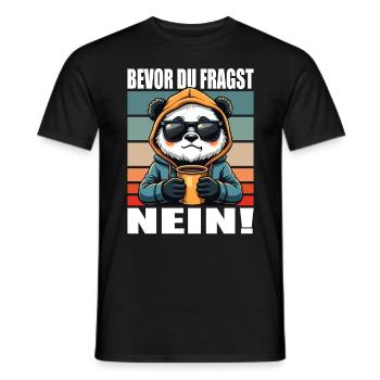 Avant de demander Aucun drôle de dicton Panda - T-shirt homme - noir - Devant - AI Model Male 178 light (178cm)