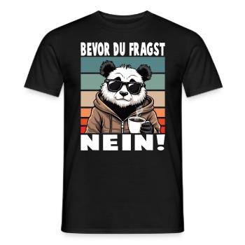 Avant de demander Aucun drôle de dicton Panda - T-shirt homme - noir - Devant - AI Model Male 178 light (178cm)