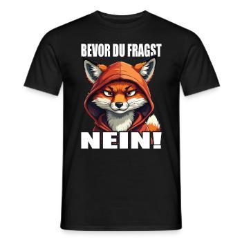 Avant de demander aucun drôle de dire renard - T-shirt homme - noir - Devant - AI Model Male 178 light (178cm)