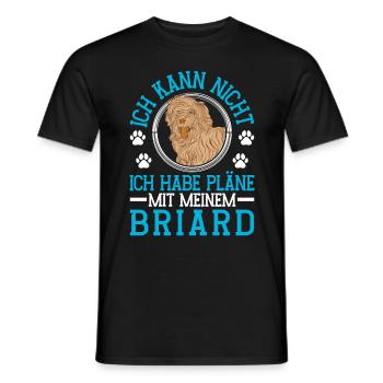 Plans with my Briard Berger de Brie - Men's T-Shirt - black - Front - AI Model Male 178 light (178cm)