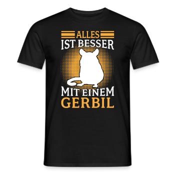 Tout va mieux avec Gerbille Rongeur Gerbille - T-shirt homme - noir - Devant - AI Model Male 178 light (178cm)
