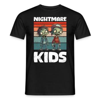 Halloween Party NIGHTMARE KIDS Creepy Zombie - Men's T-Shirt - black - Front - AI Model Male 178 light (178cm)