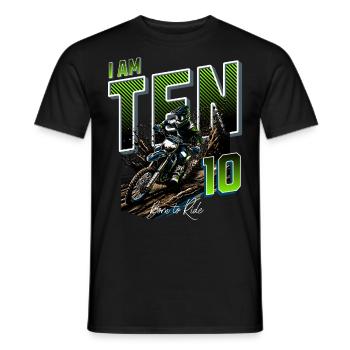 Motocross 10th Birthday - Men's T-Shirt - black - Front - AI Model Male 178 light (178cm)