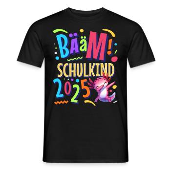 Bääm Schulkind 2025 Axolotl - Männer T-Shirt - Schwarz - Vorne - AI Model Male 178 light (178cm)