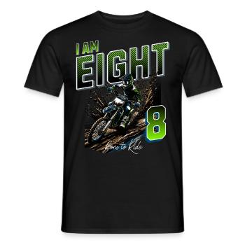 Motocross 8th Birthday - Men's T-Shirt - black - Front - AI Model Male 178 light (178cm)