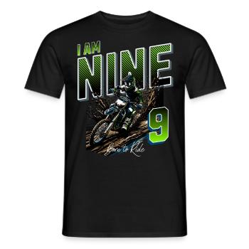 9e anniversaire de motocross - T-shirt homme - noir - Devant - AI Model Male 178 light (178cm)