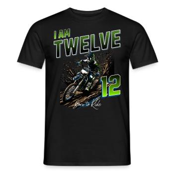 Motocross 12th Birthday - Men's T-Shirt - black - Front - AI Model Male 178 light (178cm)